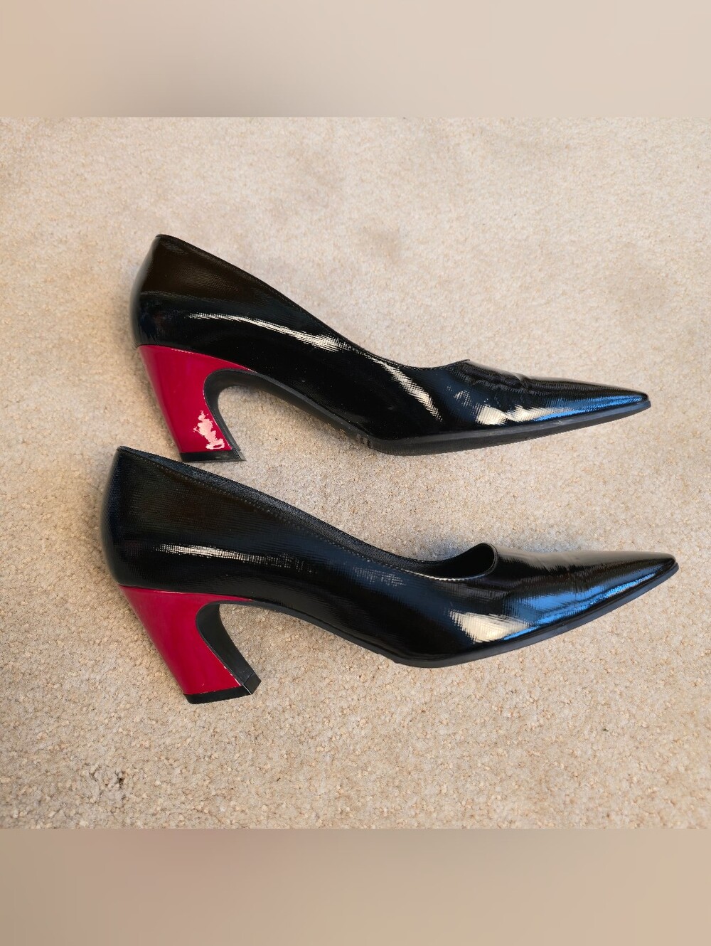 Russell & Bromley Full Point Lizard Textured Pumps Heels 39 Glossy